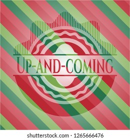 Up-and-coming christmas emblem background.