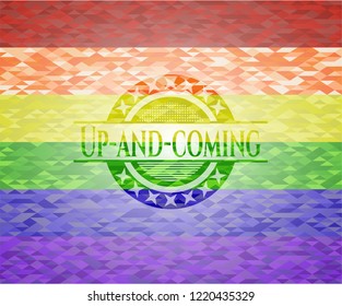 Up-and-coming lgbt colors emblem 