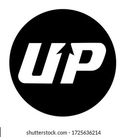 El logotipo de intercambio criptodivisa superior blanco con negro sobre fondo blanco. monocromo.