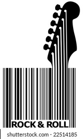 A UPC bar code that’s also a guitar with space for text