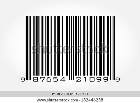 UPC barcode with 12 digits on white background