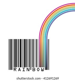 UPC barcode with  a rainbow and space for your type
