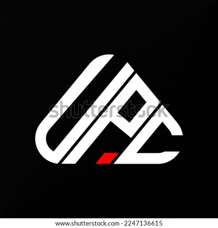 UPC letter logo creative design with vector graphic, UPC simple and modern logo.