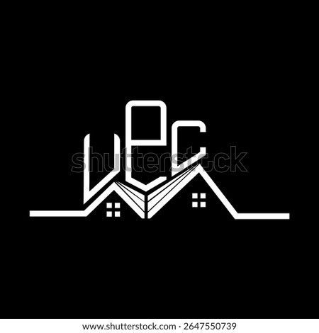 UPC Real State logo design, UPC simple and modern logo. UPC luxurious alphabet design  