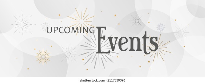 upcomig events on white background