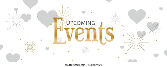 upcomig events on white background