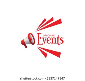 upcomig events on white background