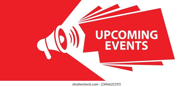 upcomig events on white background