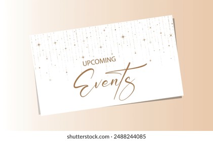 upcomig events on white background
