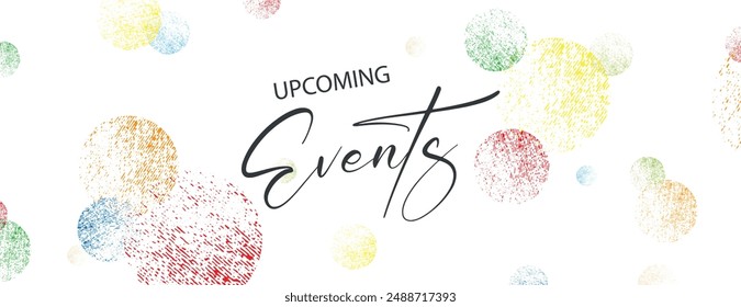 upcomig events on white background