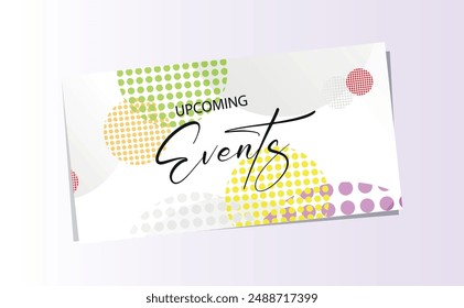 upcomig events on white background