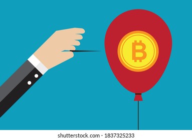 The upcoming Bitcoin bubble, Vector illustration in flat style