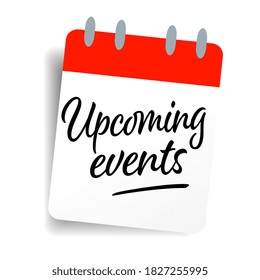 Upcoming events on calendar background