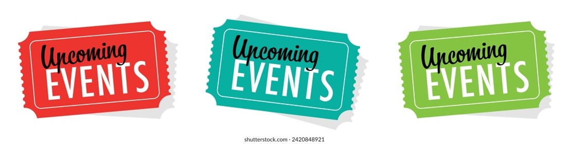 Upcoming events on color ticket