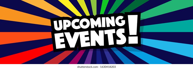 Upcoming Events On Radial Stripes Background