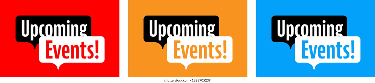 Upcoming events on speech bubble