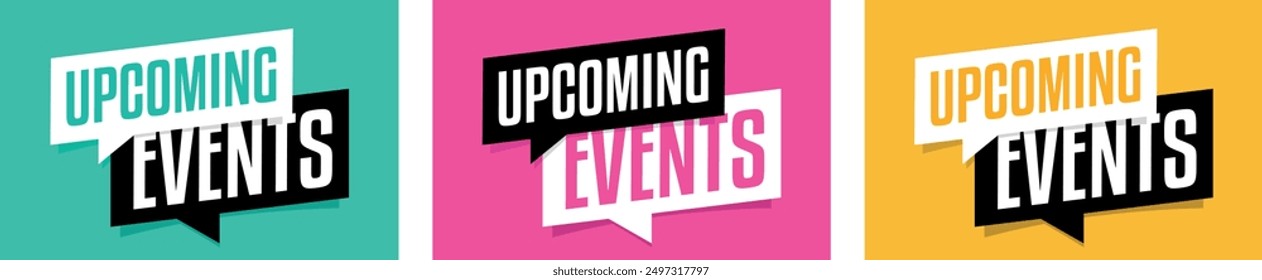 Upcoming events on speech bubble