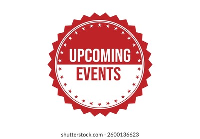 Upcoming events red ribbon label banner.
