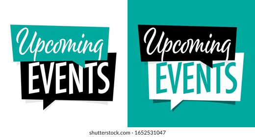 Upcoming events speech bubble. 2 variants