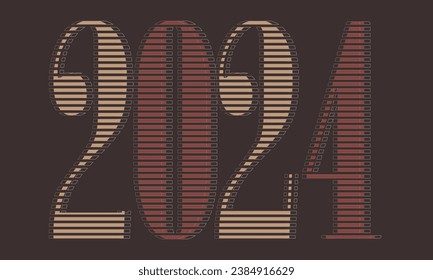 upcoming new year 2024 creative text effects. 