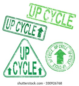 Upcycle vector grungy rubber stamp illustrations
