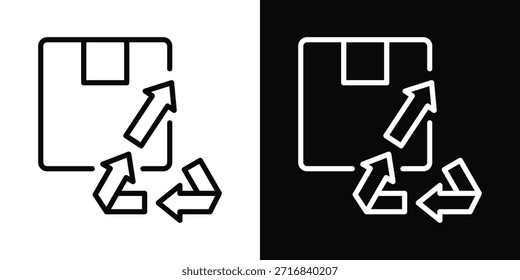 Estilo de fondo blanco y negro de icono reciclado