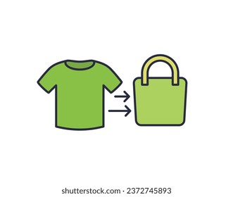 upcycling icon, reuse old clothes vector design