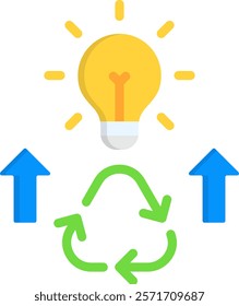 Upcycling Innovation Icon Flat Vector Illustration