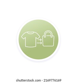 Upcycling Line Icon, Reuse Old Clothes, Vector