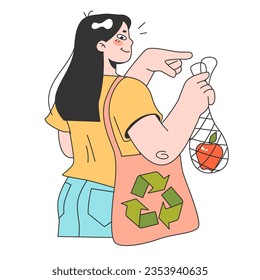Upcycling. Process and technique of reuse and utilizing waste. Zero waste craft idea. Second life for old stuff. Sustainability idea. Flat vector illustration