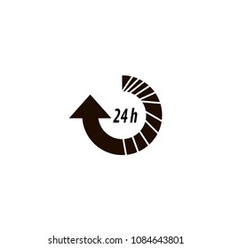 update 24 hours icon. flat design