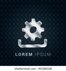 Update 3D silver/platinum metallic chromium precious Icon / Logo Design