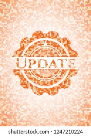 Update abstract emblem, orange mosaic background