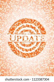 Update abstract orange mosaic emblem with background
