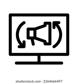 icono de anuncio de actualización o logotipo símbolo de signo aislado ilustración vectorial - iconos vectoriales de estilo negro de alta calidad
