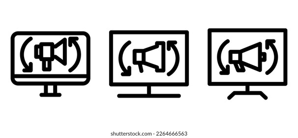 icono de anuncio de actualización o logotipo símbolo de signo aislado ilustración vectorial - iconos vectoriales de estilo negro de alta calidad
