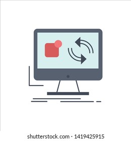 update, app, application, install, sync Flat Color Icon Vector