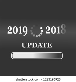 Update, the arrival of the new 2019. Vector image.