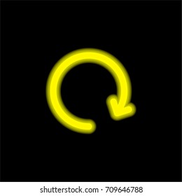 Update arrow yellow glowing neon ui ux icon. Glowing sign logo vector
