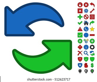 Update Arrows interface icon with bright toolbar icon collection. Vector pictograph style is flat symbols with contour edges.