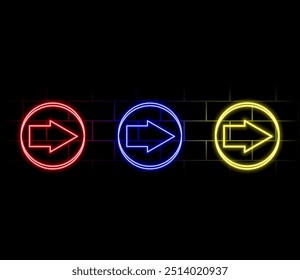Actualizar flechas rosa brillante neón ui ux icono. Vector de logotipo de signo brillante.