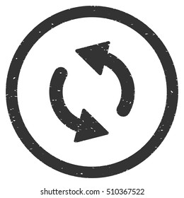 Update Arrows rubber seal stamp watermark. Icon vector symbol with grunge design and dust texture. Scratched gray ink emblem on a white background.