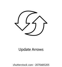 Update Arrows Trendy solid icon isolated on white and blank background for your design