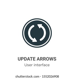 Update arrows vector icon on white background. Flat vector update arrows icon symbol sign from modern user interface collection for mobile concept and web apps design.