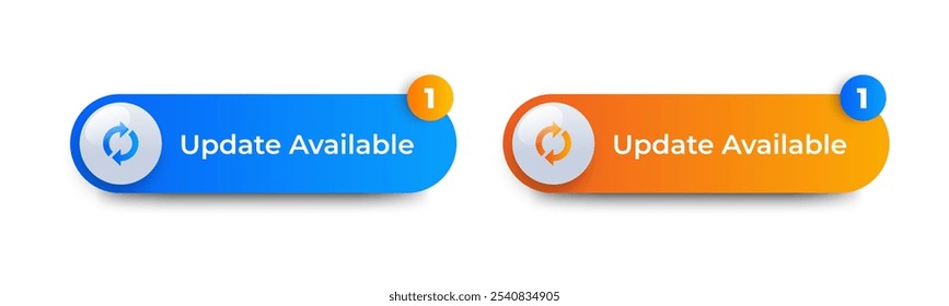 update available notification icon with button. vector