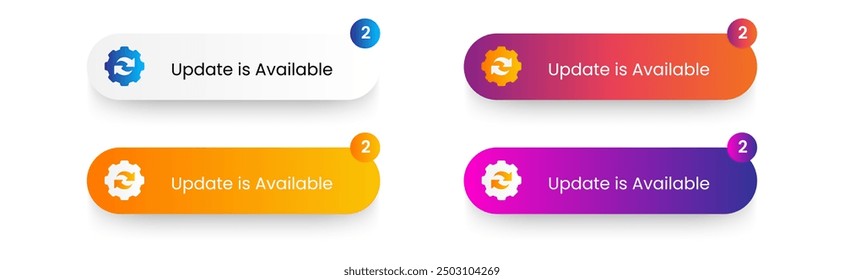 update available pop up notification design with colorful background. vector