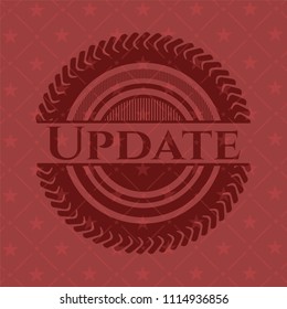 Update badge wiUpdate realistic red emblemth red background