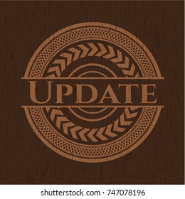 Update badge with wooden background