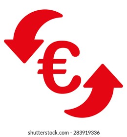 Update from BiColor Euro Banking Icon Set. Vector style: flat, red symbol, rounded angles, white background.