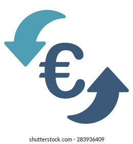 Update from BiColor Euro Banking Icon Set. Vector style: flat bicolor, cyan and blue symbol, rounded angles, white background.